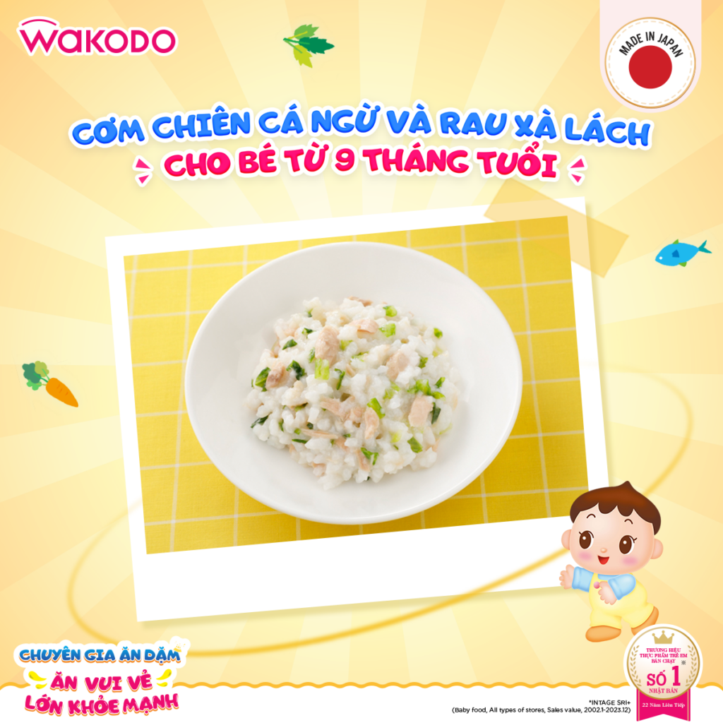 CƠM CHIÊN CÁ NGỪ VÀ XÀ LÁCH CHO TRẺ TỪ 9 THÁNG TUỔI​