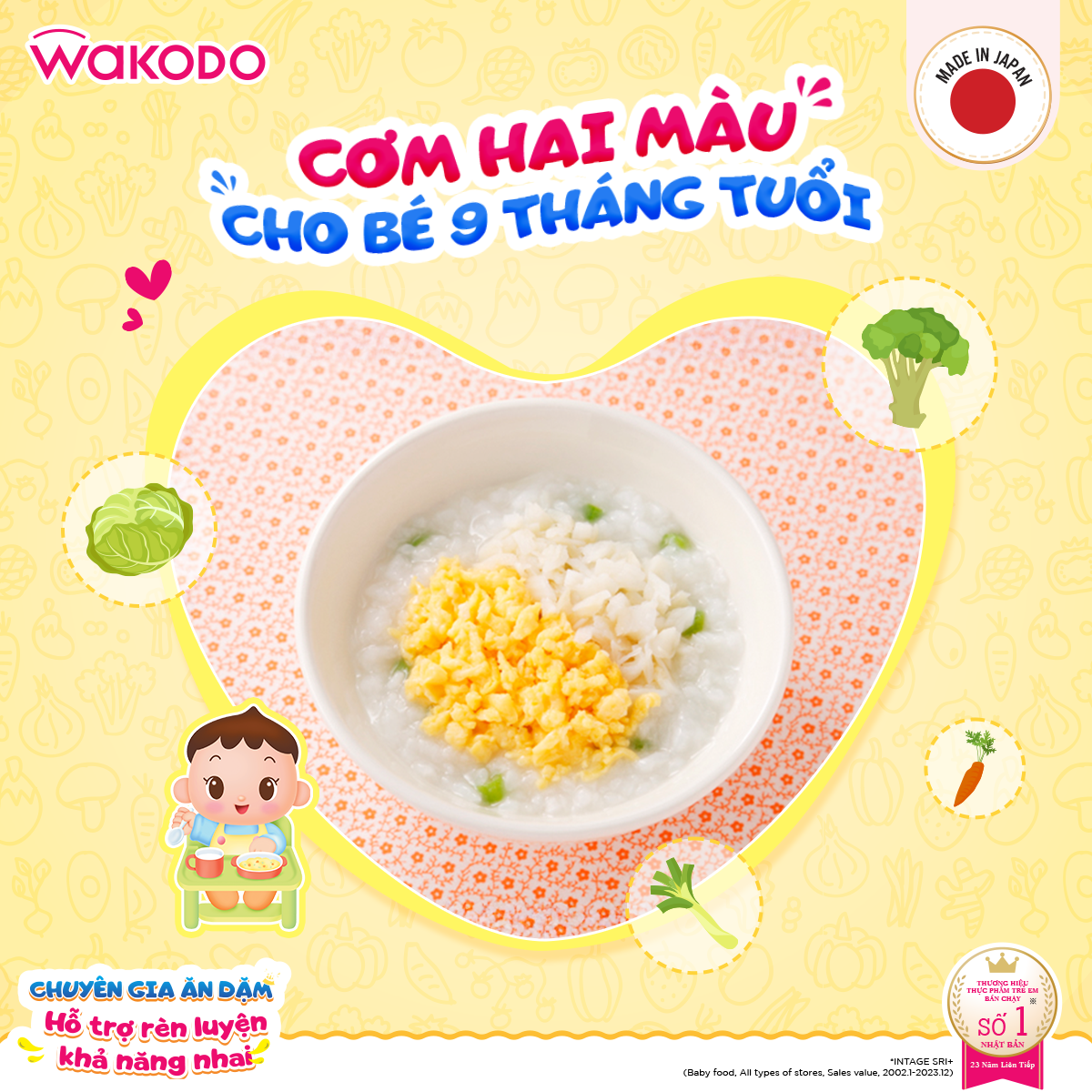 CƠM HAI MÀU CHO BÉ 9 THÁNG TUỔI​