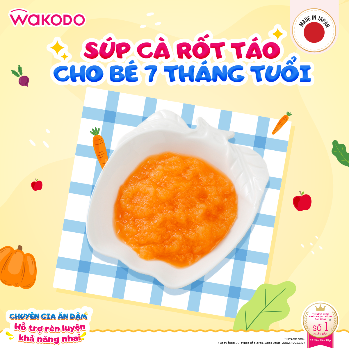 SÚP CÀ RỐT TÁO CHO BÉ TỪ 7 THÁNG TUỔI​