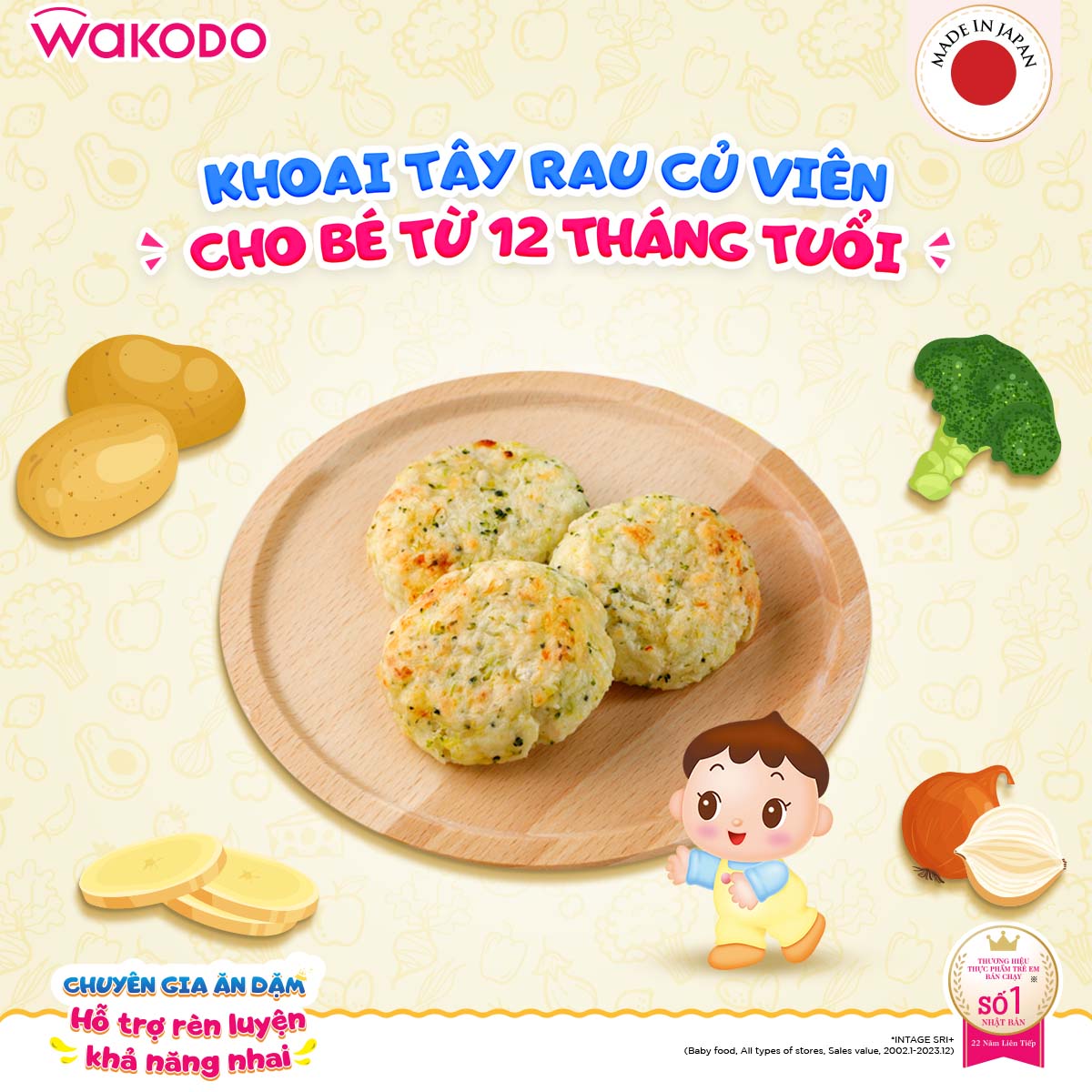 KHOAI TÂY RAU CỦ VIÊN CHIÊN​ CHO TRẺ TỪ 12 THÁNG TUỔI