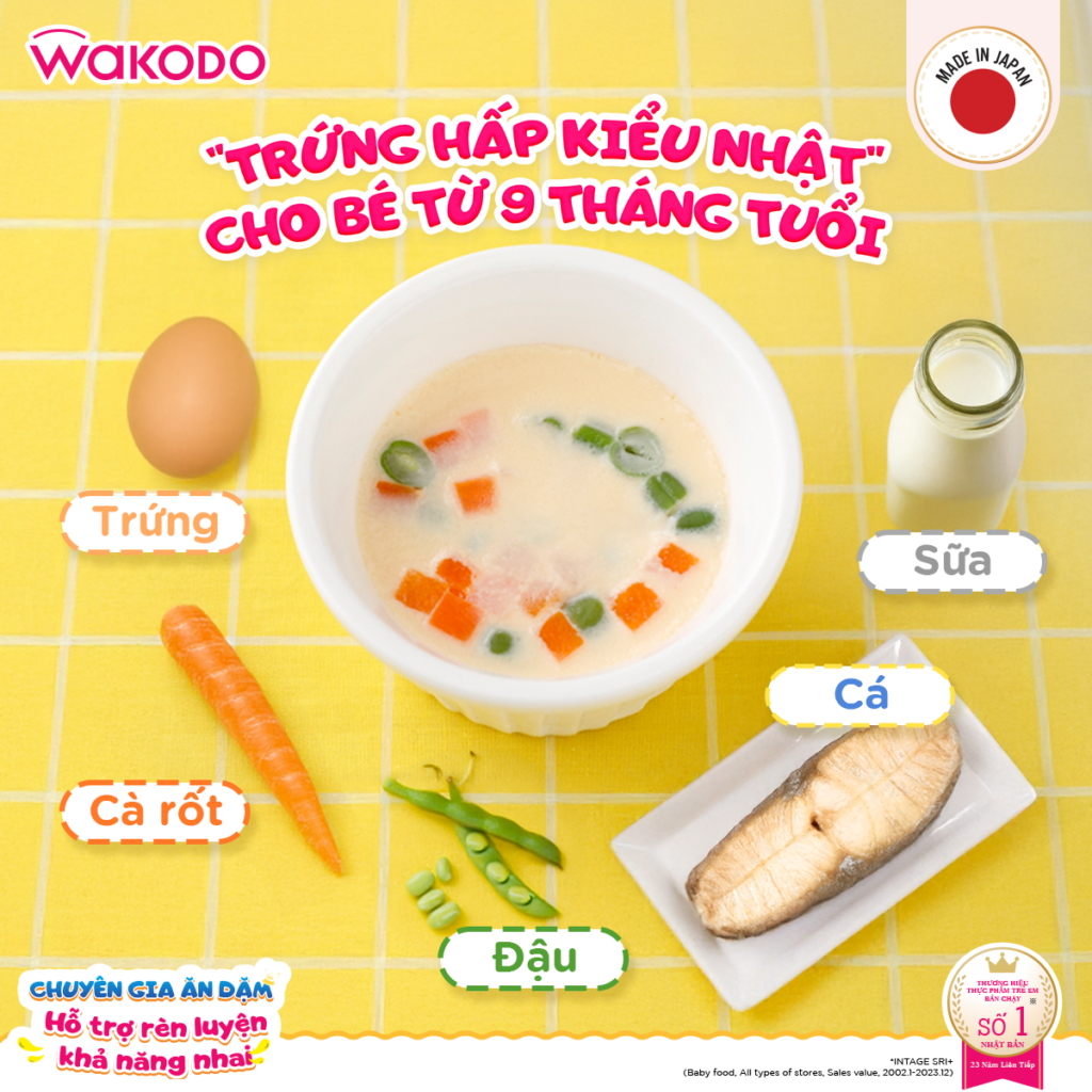 TRỨNG HẤP KIỂU NHẬT CHO BÉ TỪ 9 THÁNG TUỔI​